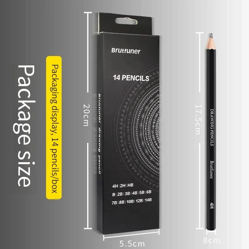 14 Piece Professional Sketch Pencil Set Graphite Art Hand Painted Pen
