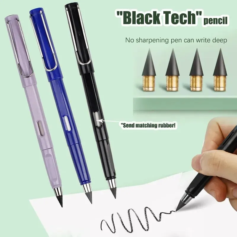 17pc Infinity Pencil Set no Sharpening no Ink Kawaii Design Art Supplies School Stationery Nib Eraser