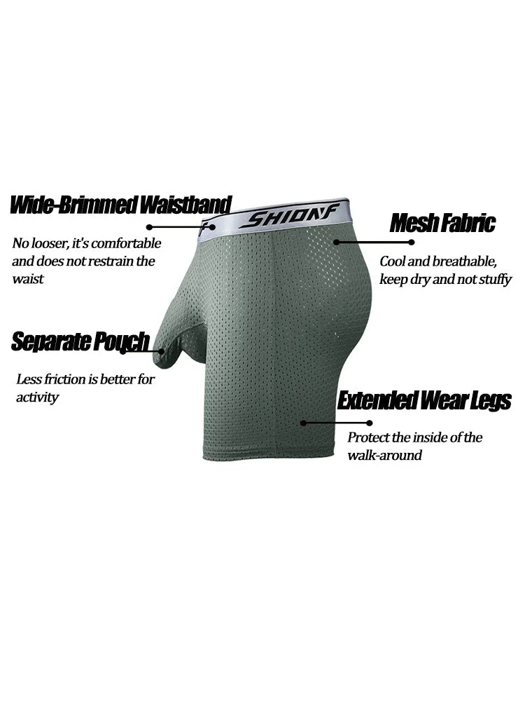 2 Pack Mens Mesh Separate Pouch Boxers Briefs