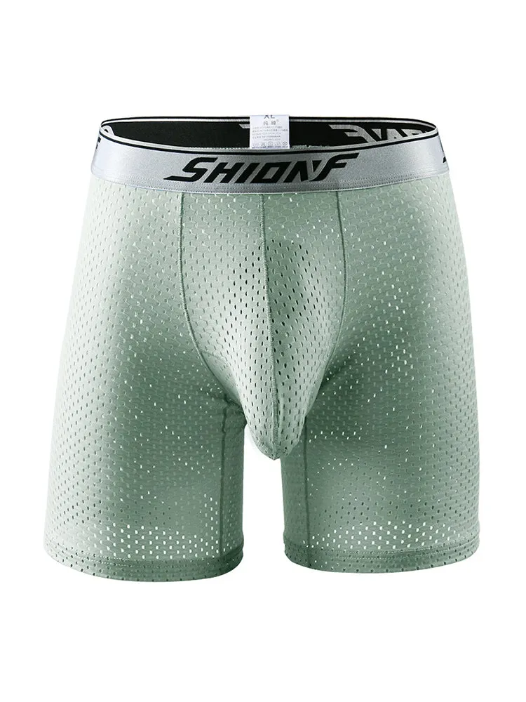 2 Pack Mens Mesh Separate Pouch Boxers Briefs
