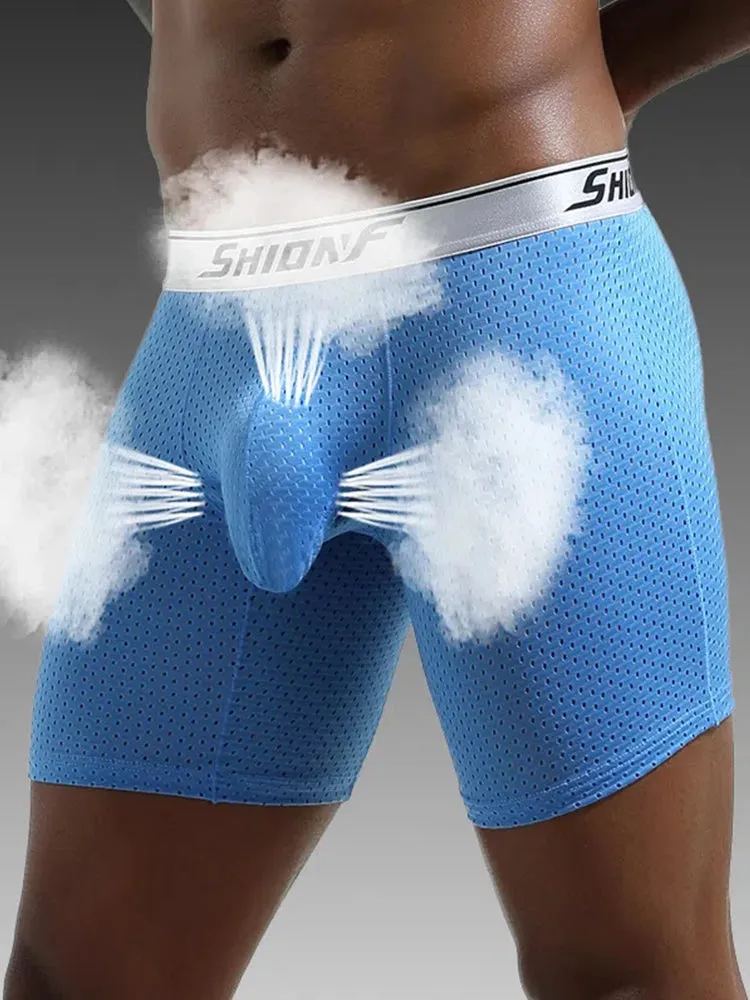 2 Pack Mens Mesh Separate Pouch Boxers Briefs