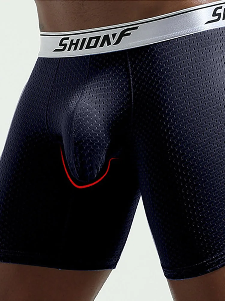 2 Pack Mens Mesh Separate Pouch Boxers Briefs