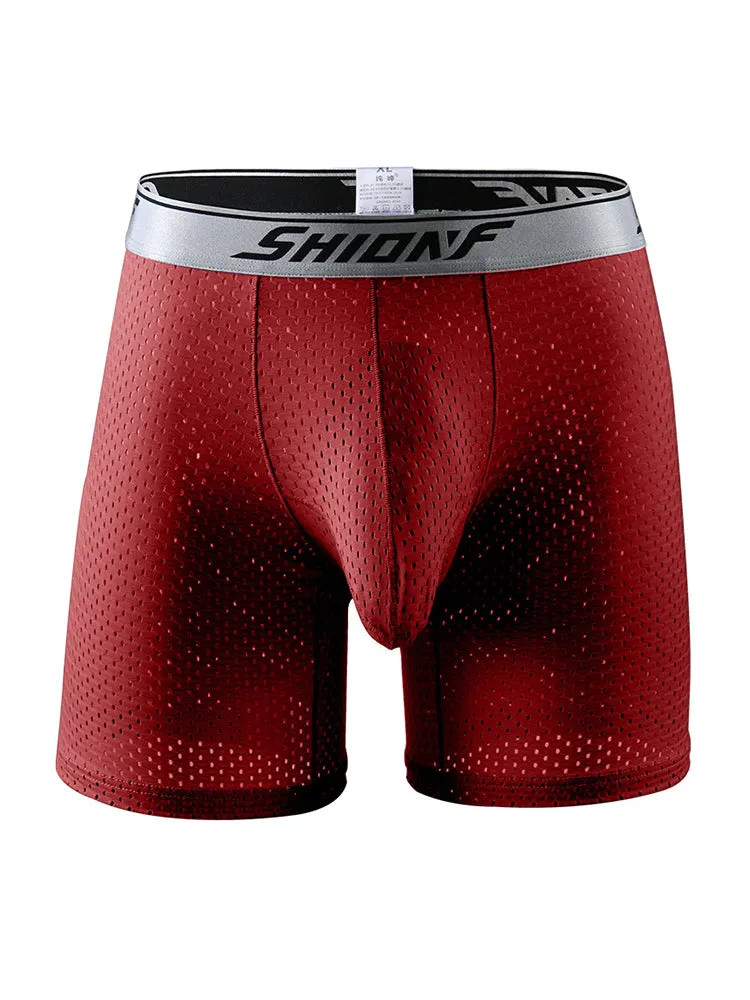 2 Pack Mens Mesh Separate Pouch Boxers Briefs