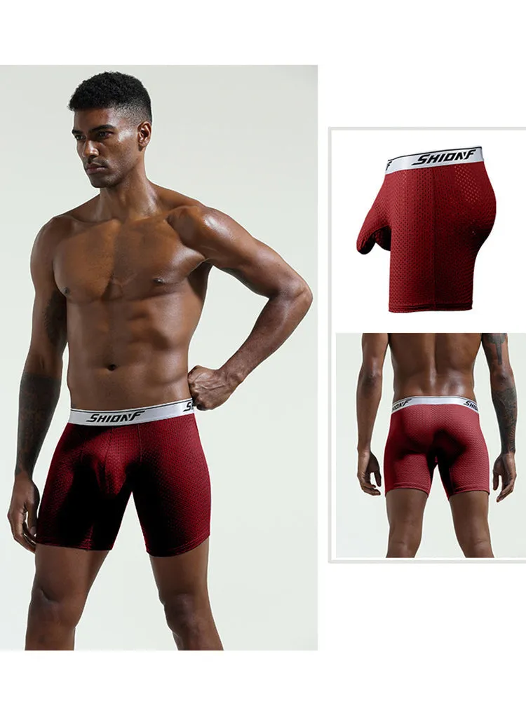 2 Pack Mens Mesh Separate Pouch Boxers Briefs