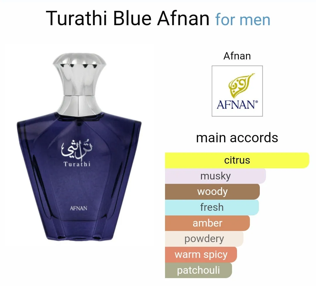 Afnan Turathi Blue Eau De Parfum 90ml for Men - *Inspired by Bvlgari Tygar*