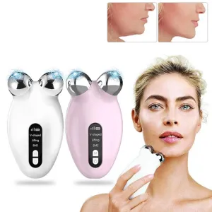 Facial Rejuvenator: Microcurrent EMS Roller & Vibrating Massager