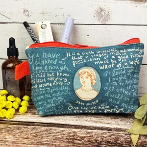 Jane Austen Accessory Bag - Zip Top