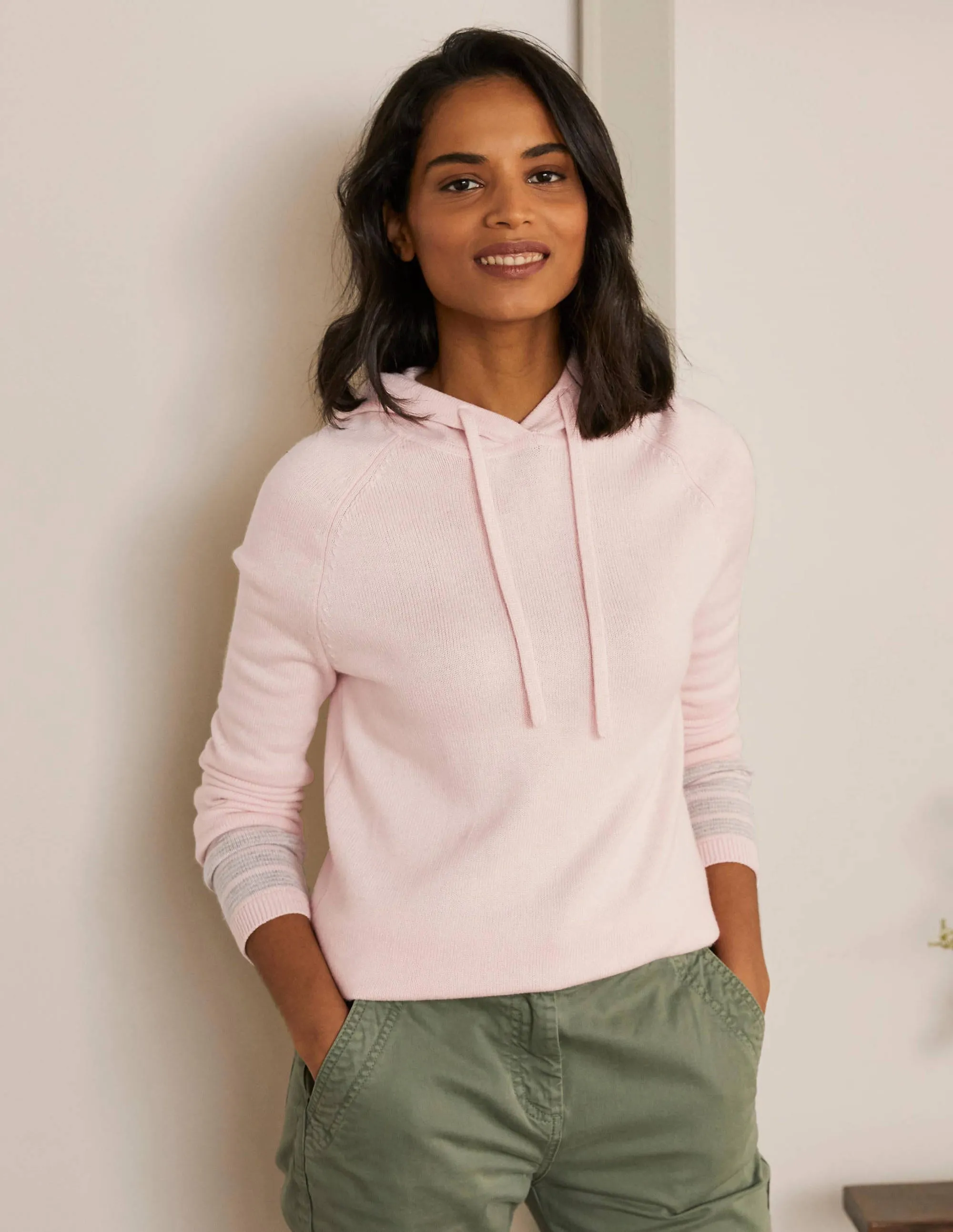 Morton Knitted Hoodie-Milkshake
