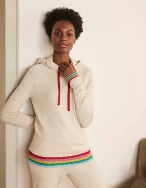 Morton Knitted Hoodie-Oatmeal Melange