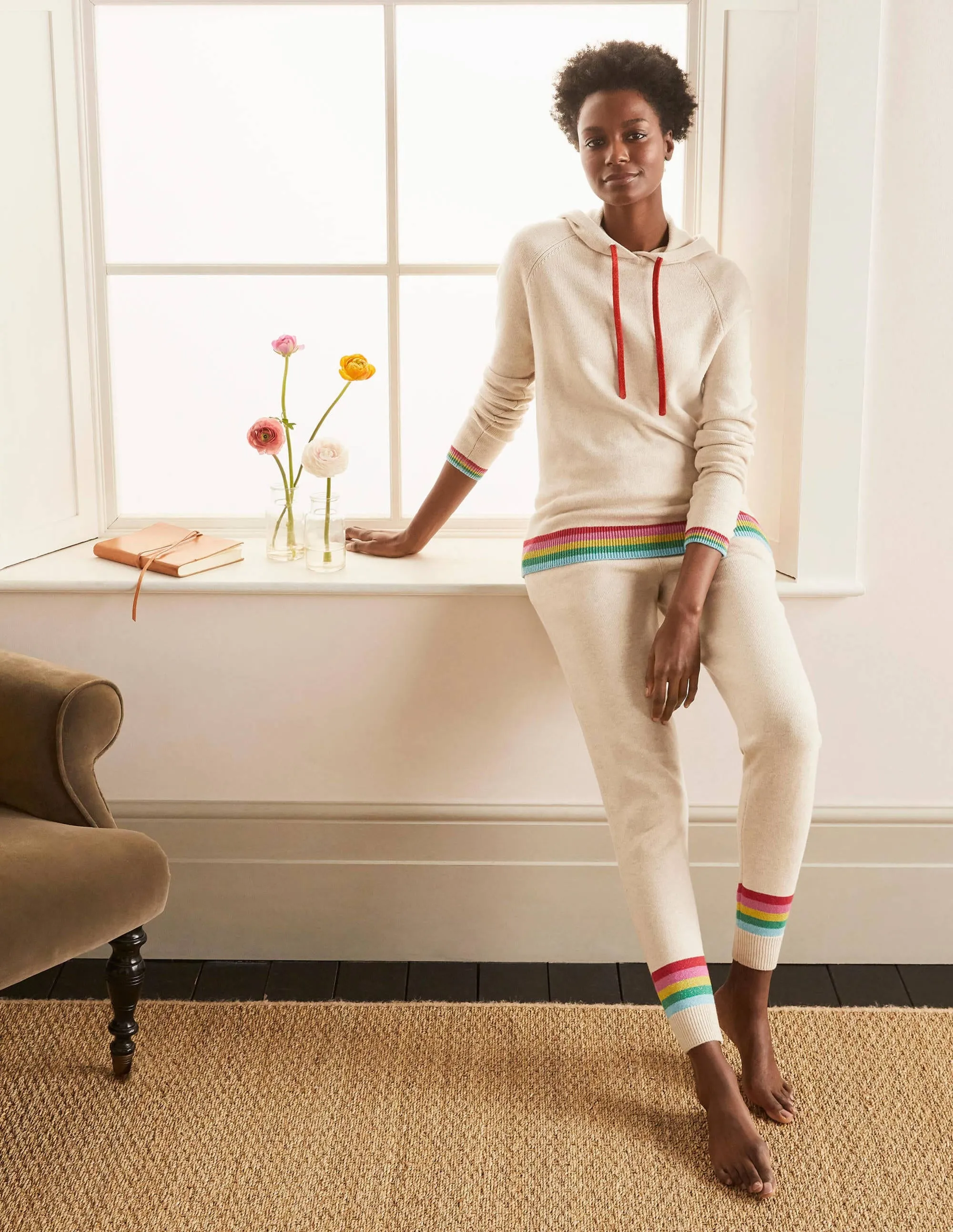 Morton Knitted Hoodie-Oatmeal Melange