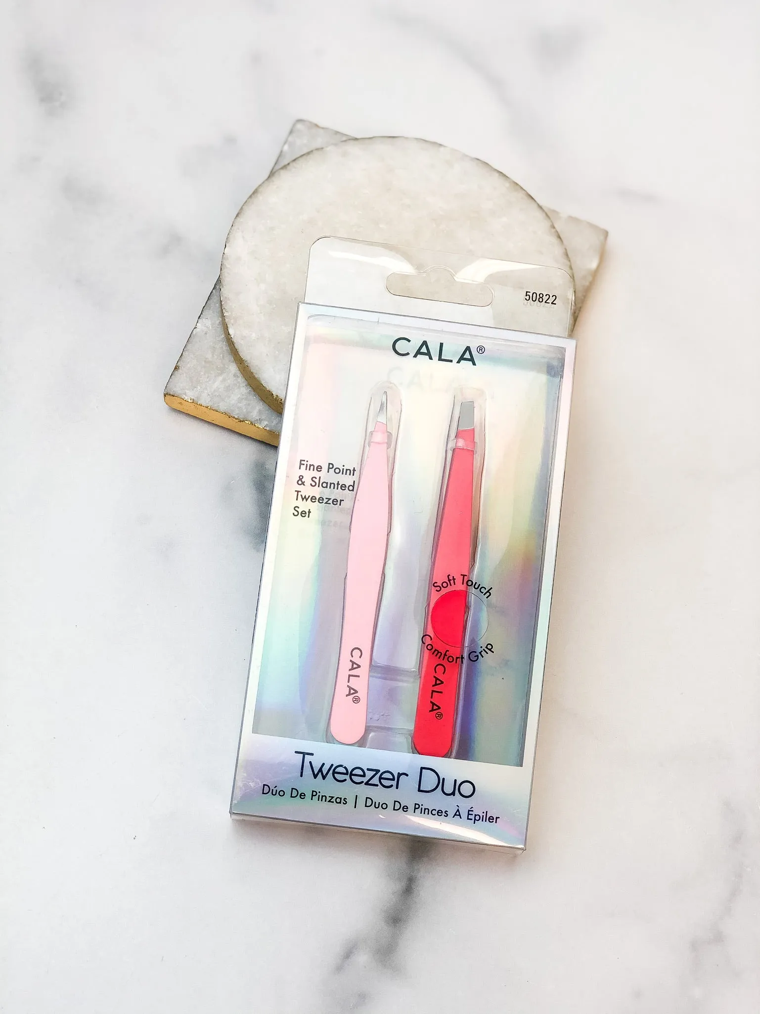 Soft Touch Duo Tweezer Set - Coral