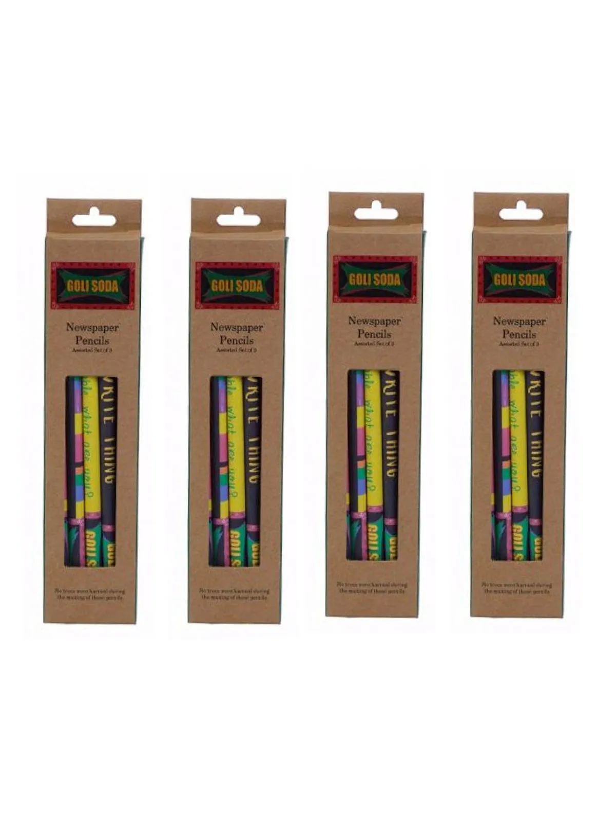 Upcycled Multicolor Newspaper Pencils Pack Of Twenty